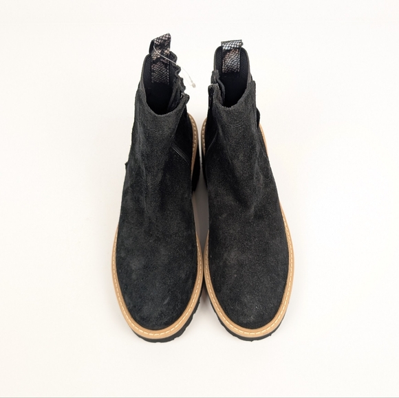 Santorini Black Suede Side Zip Heeled Ankle Boot Size 6 - Picture 4 of 8